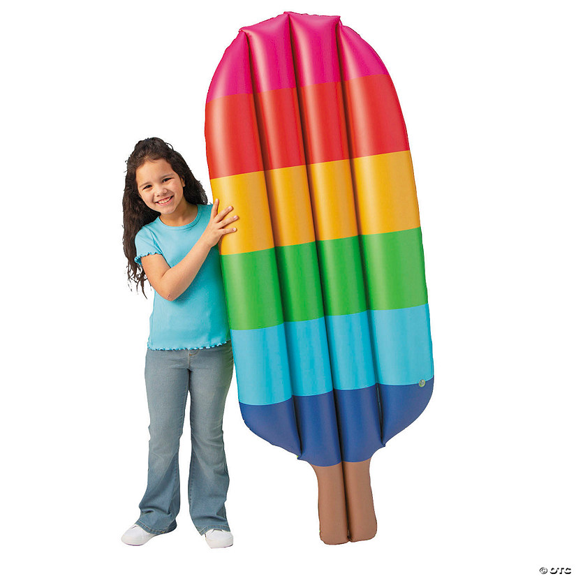 21&quot; x 68&quot; Jumbo Rainbow Inflatable Popsicle Party Water Float Image