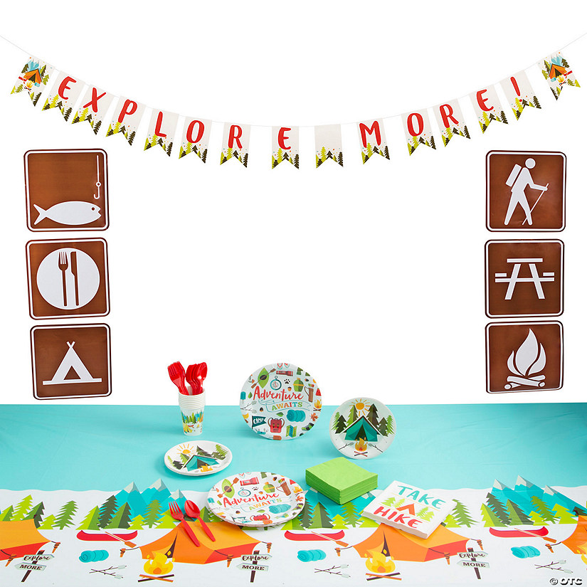 212 Pc. Camp Party Tableware Kit for 24 Image