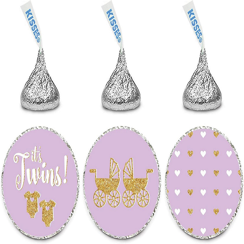 216 Chocolate Drop Labels Lavender Twins Image
