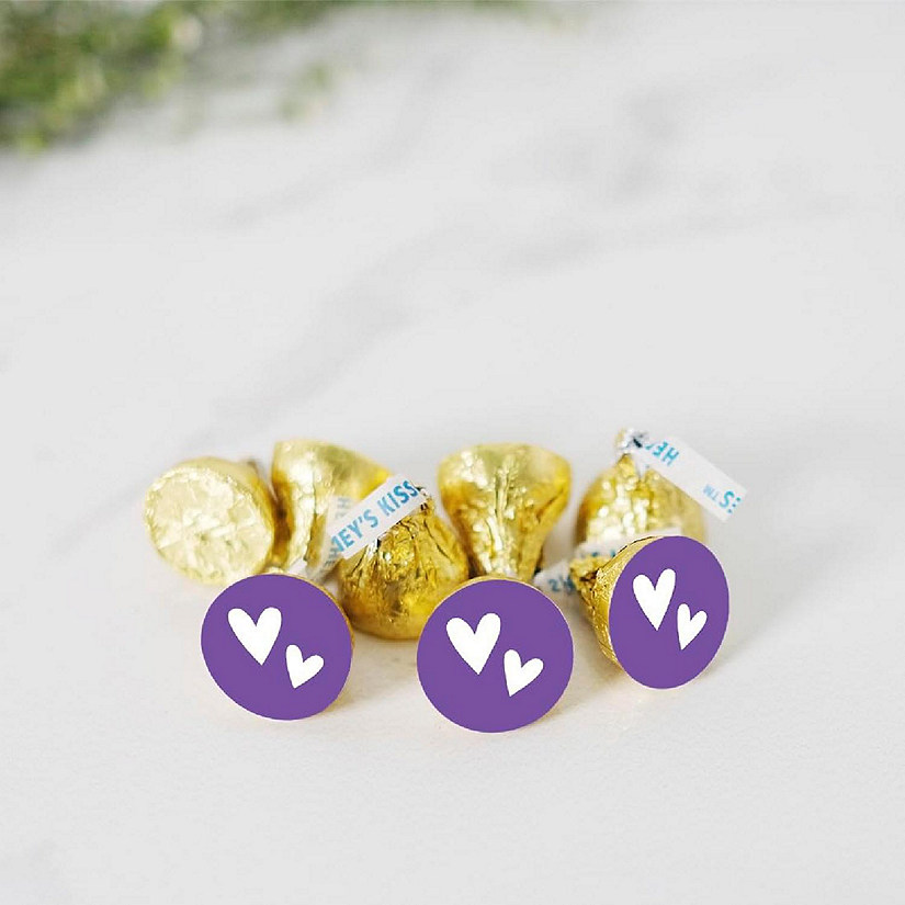 216 Double Hearts Purple Chocolate Label Image