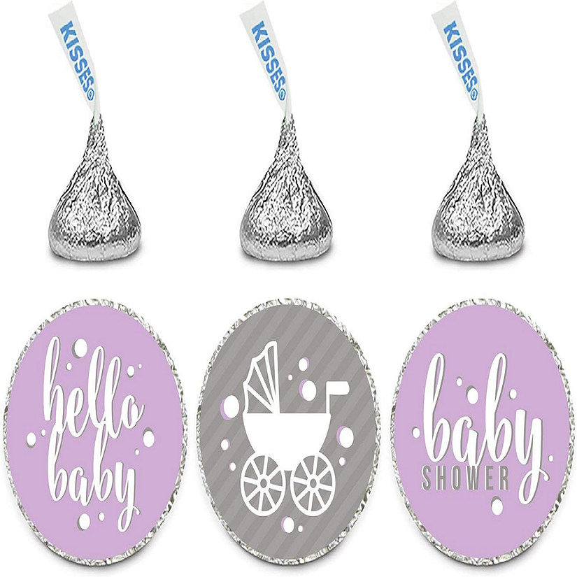 216 Hello Baby Lavender Chocolate Labels Image