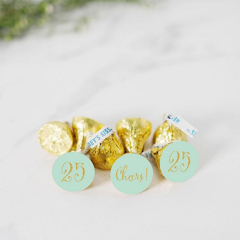 216 Mint Green Cheers 25 Chocolate Label Image