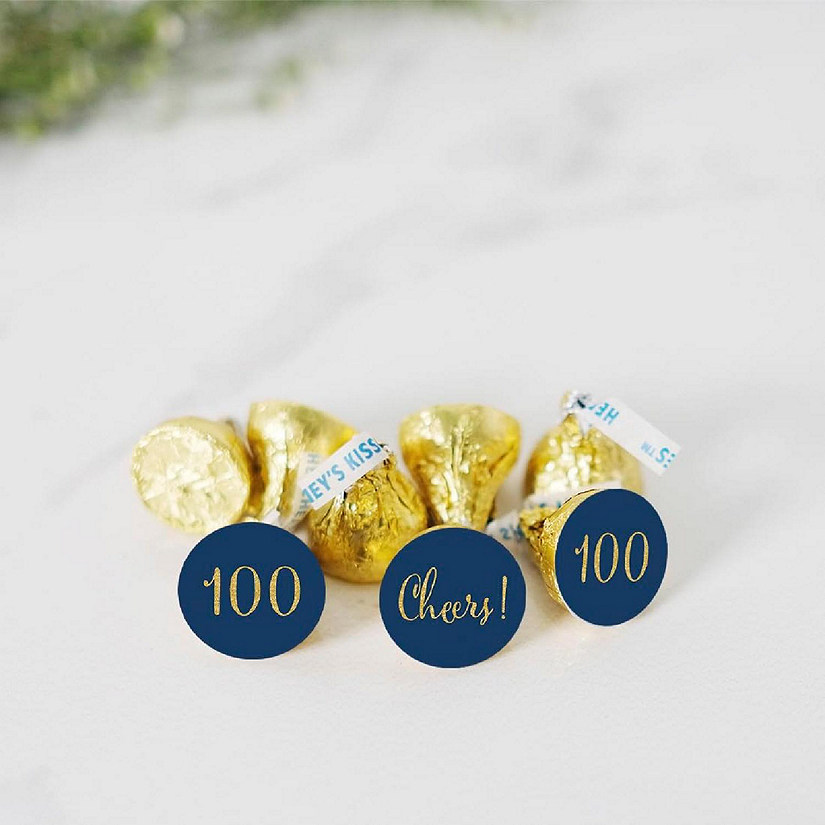 216 Navy Blue Cheers 100 Chocolate Label Image