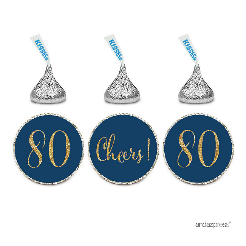 216 Navy Blue Cheers 80 Chocolate Labels Image