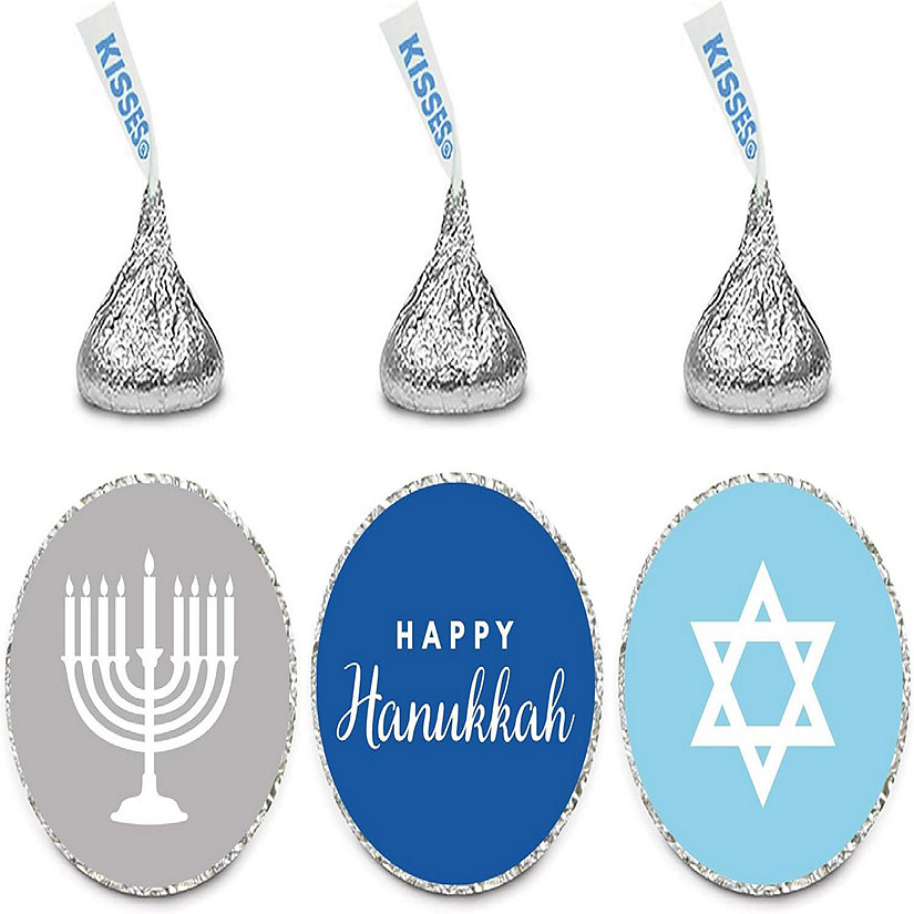 216Pcs Drop Labels Hanukkah Menorah Image