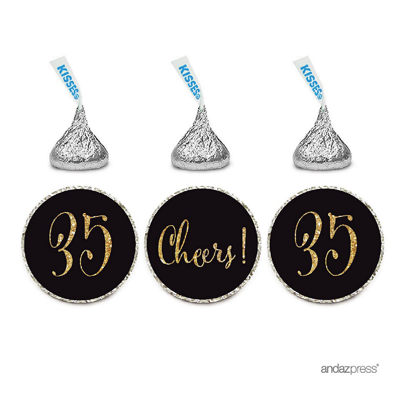 216PK Black Cheers 35 Chocolate Labels Image
