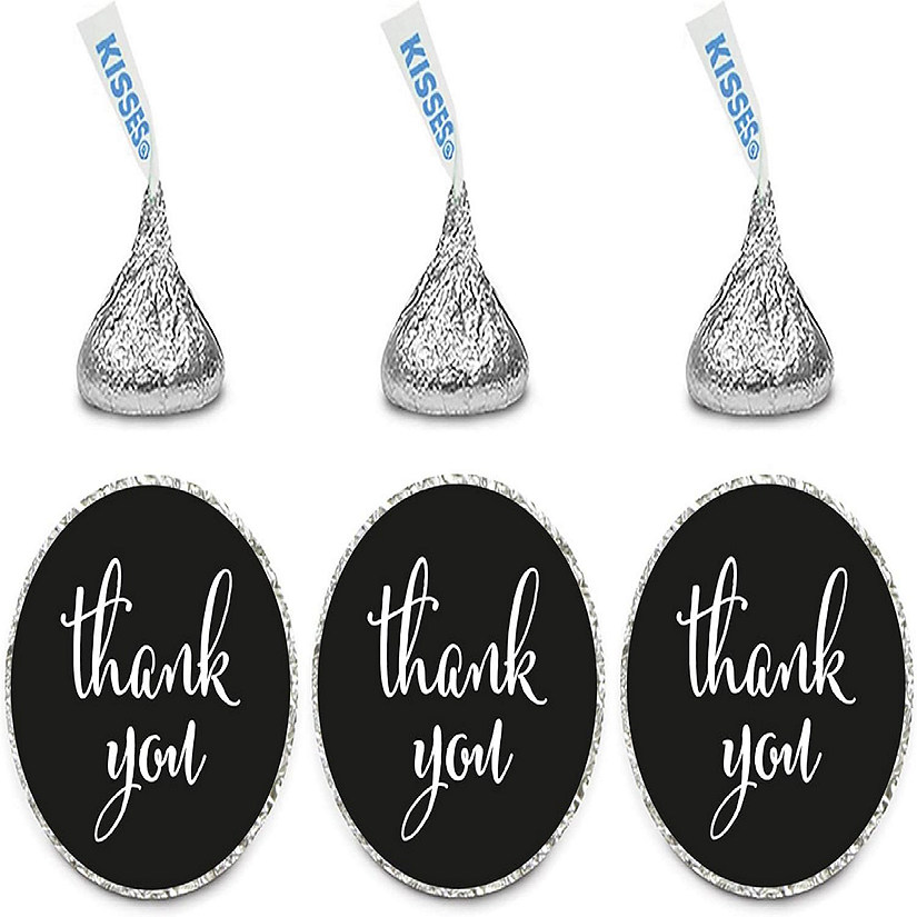 216PK Black Thank You Chocolate Labels Image