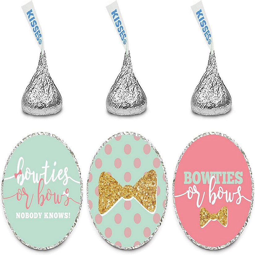 216PK Bowties Bows Chocolate Drop Labels Image