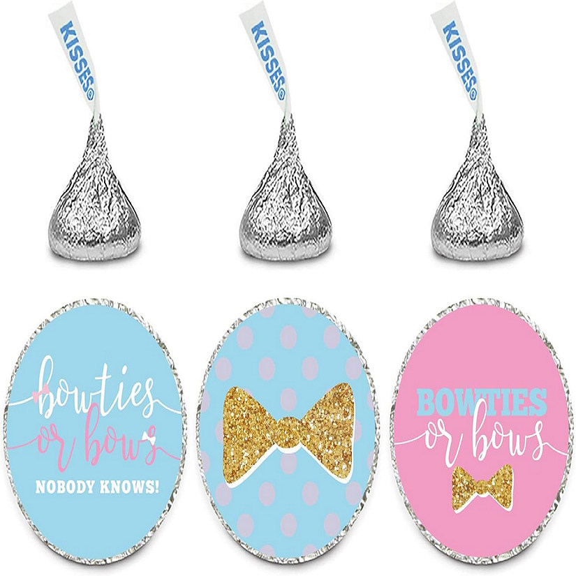 216PK Bowties Bows Chocolate Drop Labels Image