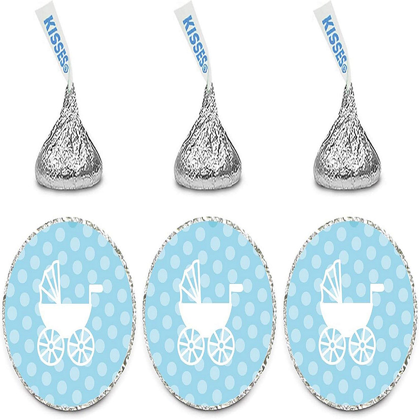 216PK Boy Carriage Chocolate Drop Labels Image