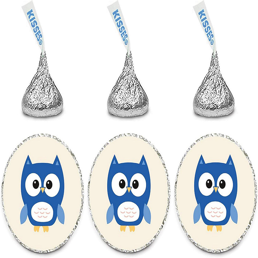 216PK Boy Owl Chocolate Drop Labels Image