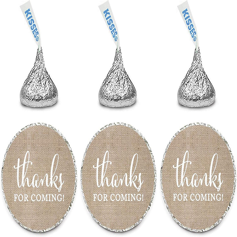 216PK Burlap Thanks for Coming Labels Image