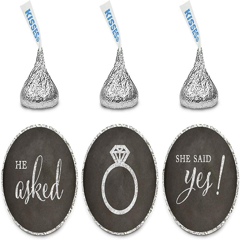 216PK Chalkboard She Said Yes Labels Image