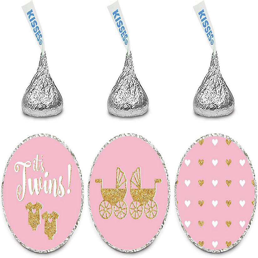 216pk Chocolate Drop Labels Pink Twins Image