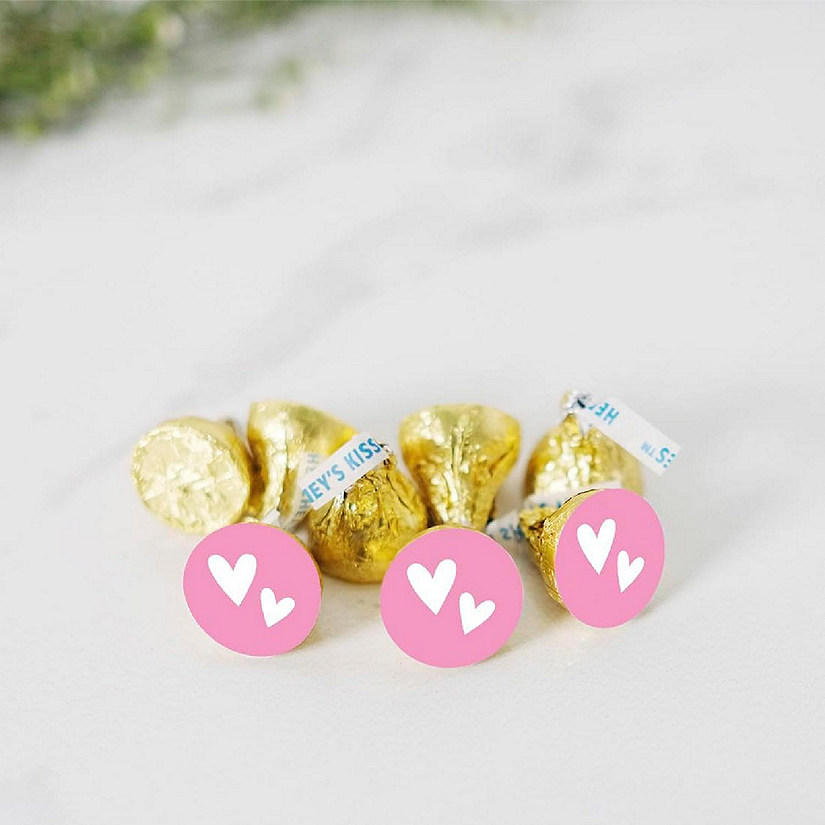 216PK Double Hearts Pink Chocolate Label Image