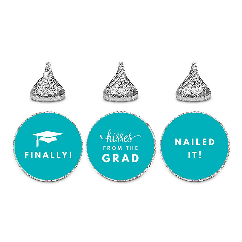 216PK Graduation Aqua Chocolate Labels Image