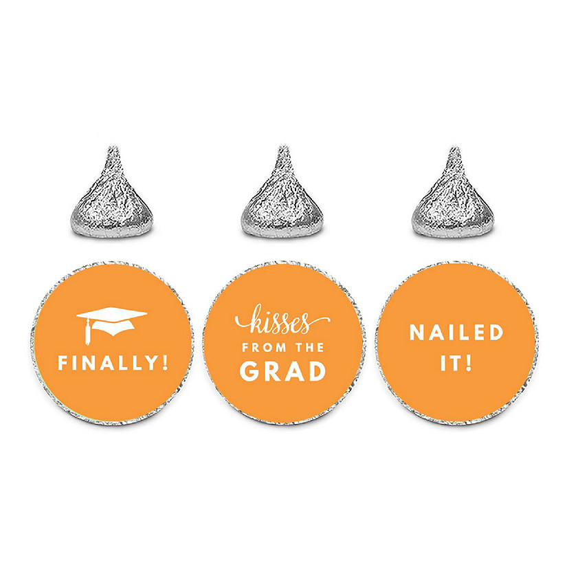 216PK Graduation Orange Chocolate Labels Image