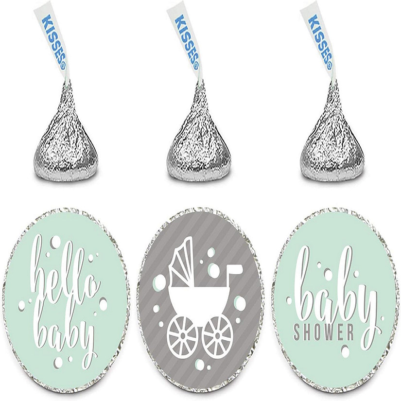 216PK Hello Baby Mint Chocolate Labels Image
