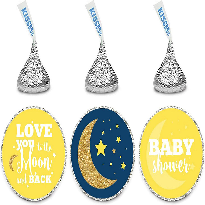216PK Navy Blue Chocolate Drop Labels Image