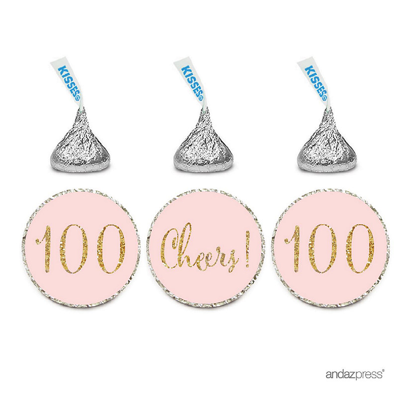 216PK Pink Cheers 100 Chocolate Labels Image