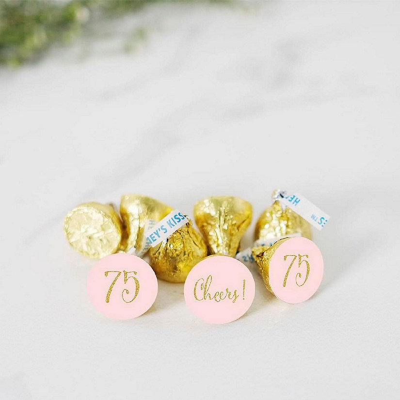 216PK Pink Cheers 75 Chocolate Labels Image