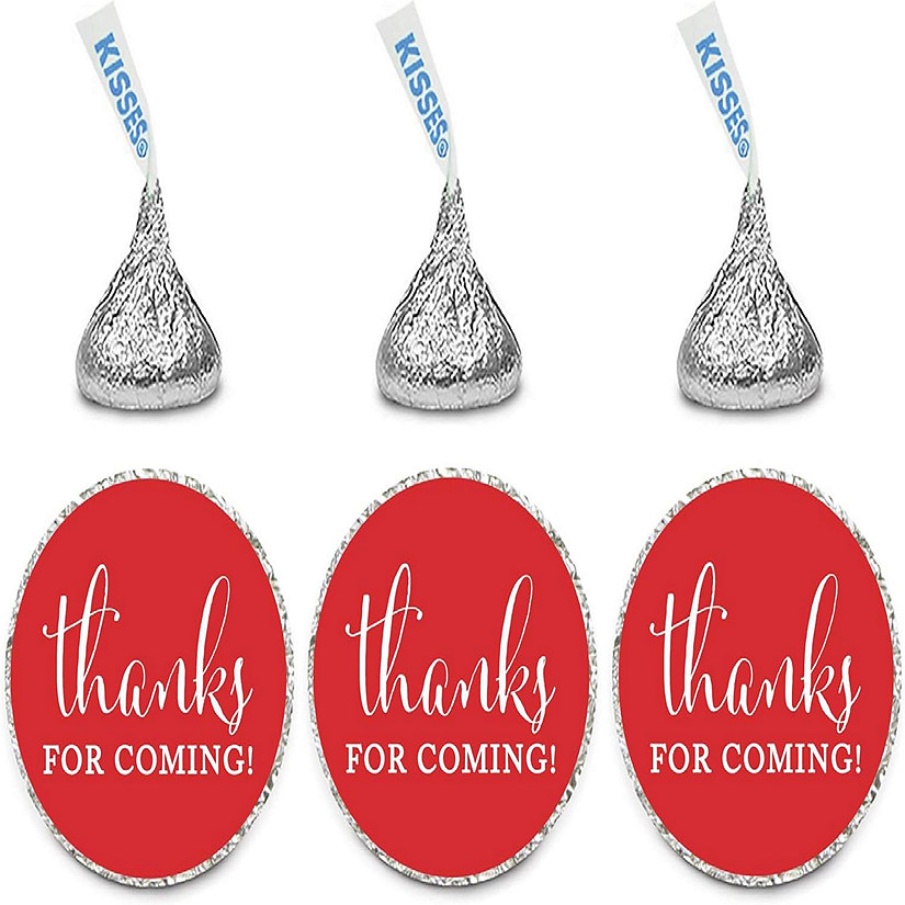 216PK Red Thanks Chocolate Drop Labels Image