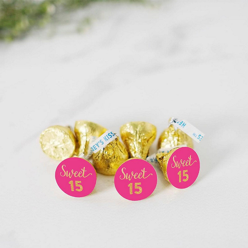 216PK Sweet 15 Chocolate Drop Labels Image