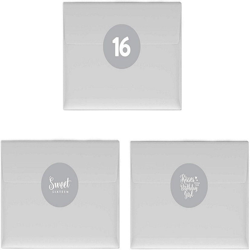 216PK Sweet 16 Gray Chocolate Drop Label Image
