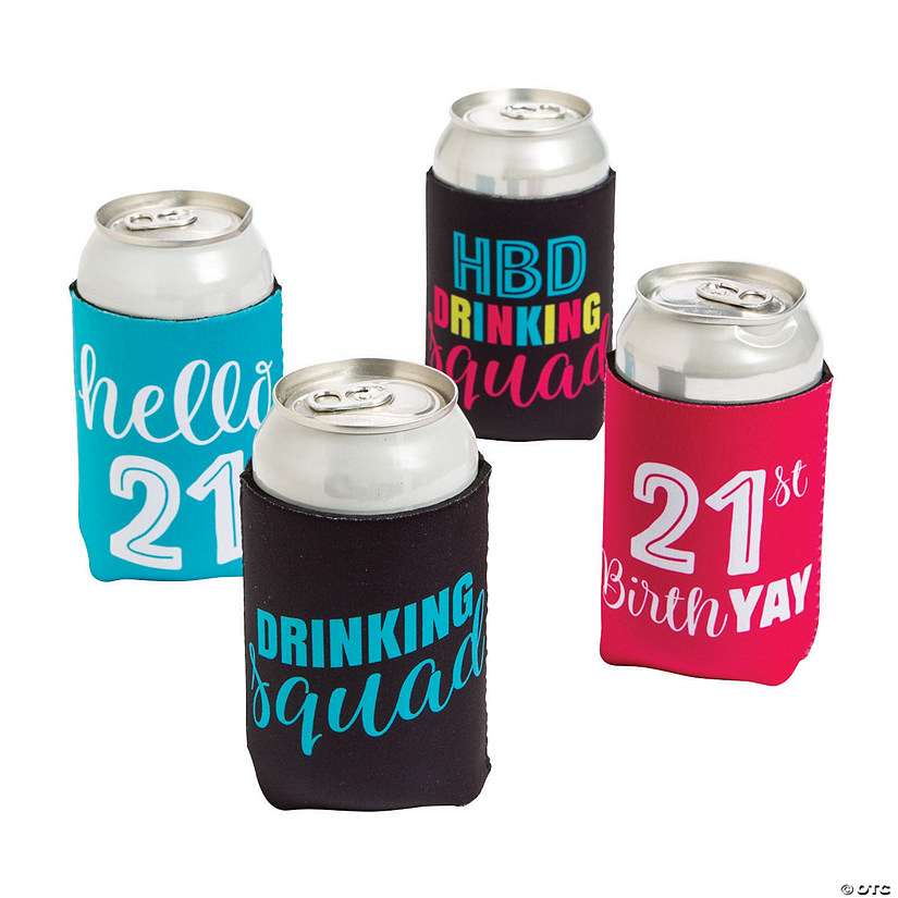 21st Birthday Can Sleeves - 12 Pc. Image