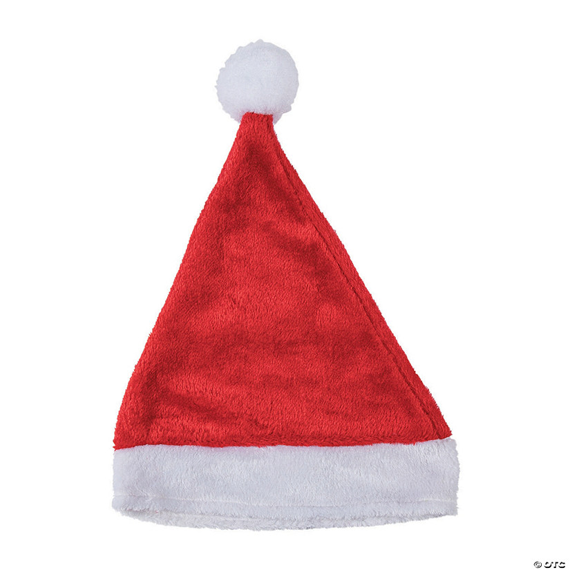 22 1/2" Plush Red Santa Claus Hats with Pom-Pom Tassel - 12 Pc. Image