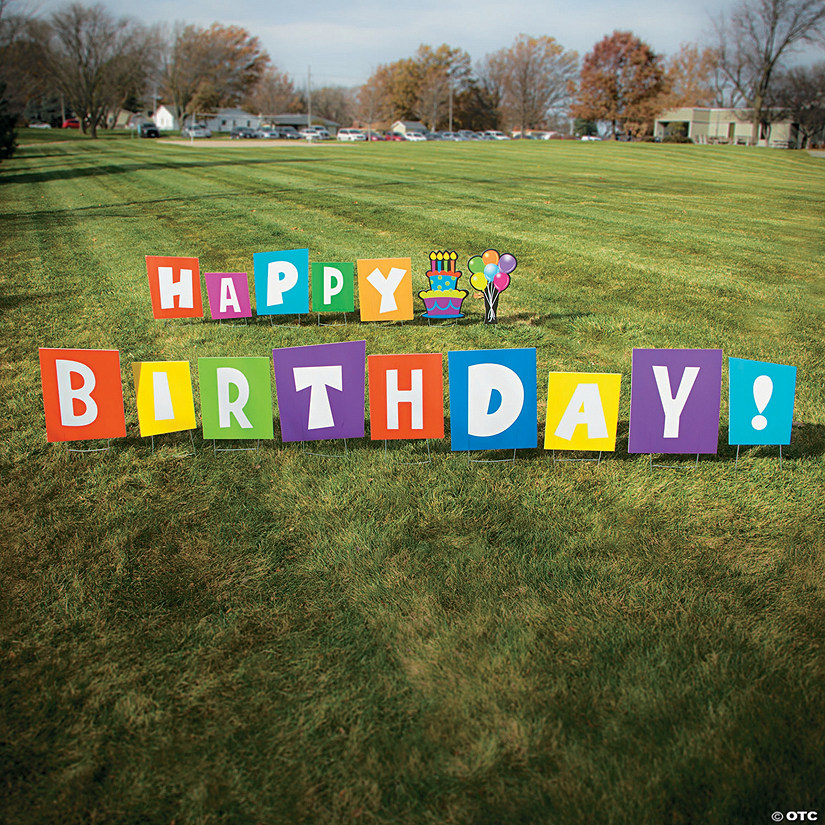 22" - 27 1/2" Happy Birthday Yard Sign - 32 Pc. Image