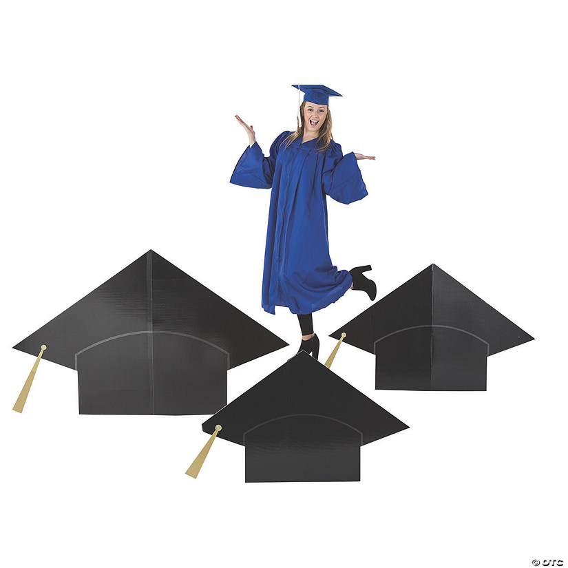 22 3/4" - 35" Graduation Mortarboard Hat Cardboard Cutout Stand-Ups - 3 Pc. Image