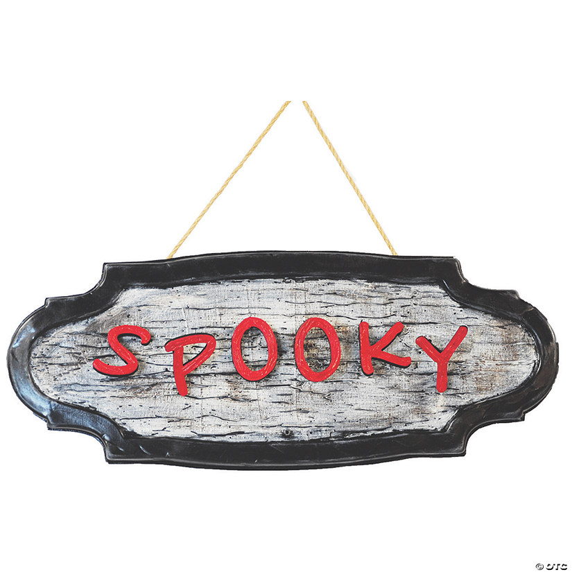 22" Animated Spooky Sign Halloween Decoration Image