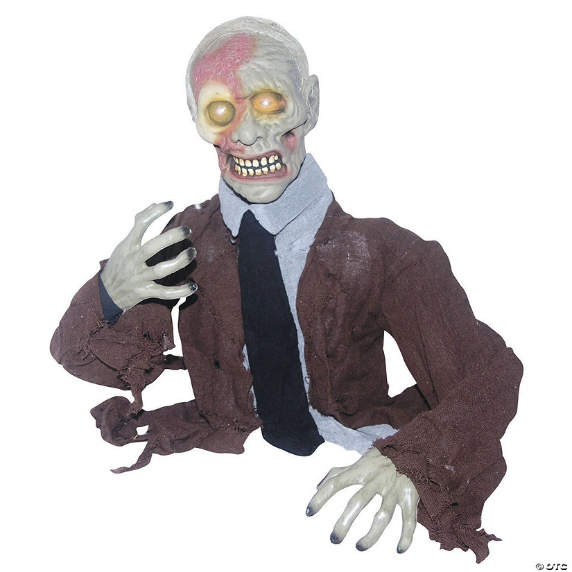 22" Animated Zombie with Glowing Eyes Halloween Decoration Image