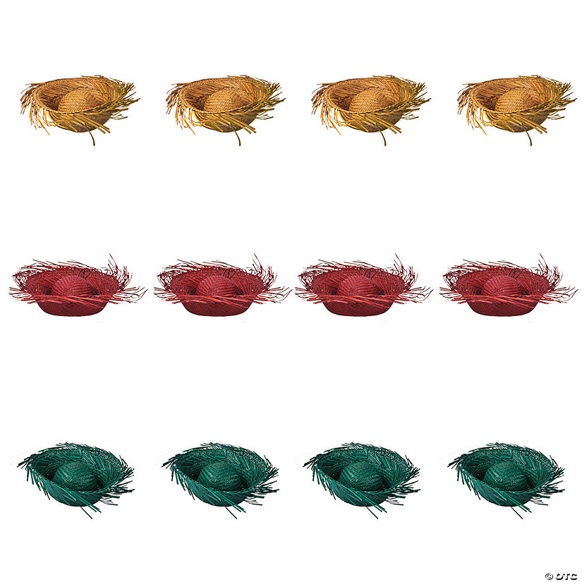 22&quot; circ. Solid Color Beachcomber Straw Hats &amp;#8211; 12 Pc. Image