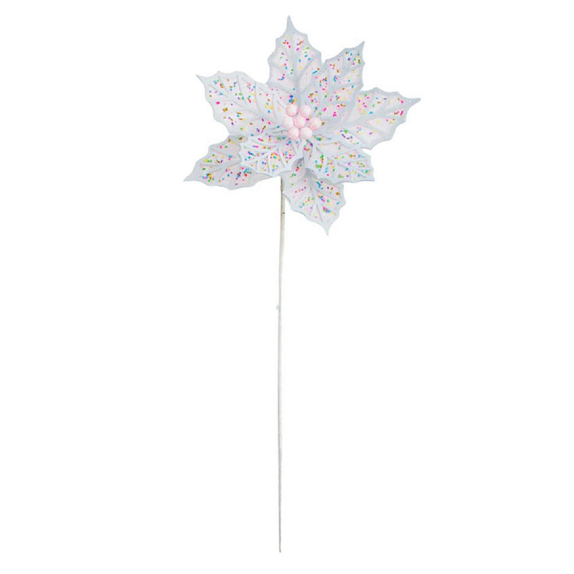 22" Confetti Poinsettia Stem Image