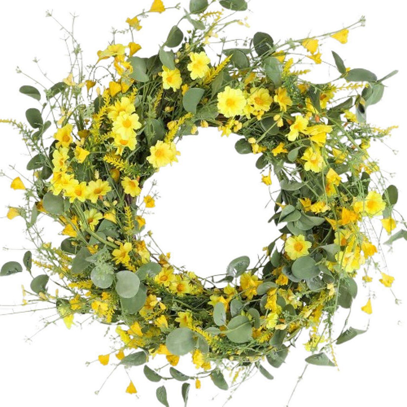 22" Daisy &amp; Wildflower Wreath Image