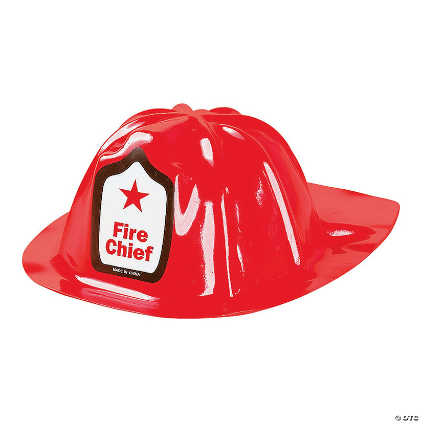 22" Kids Blazing Red Plastic Fire Chief Hats - 12 Pc. Image