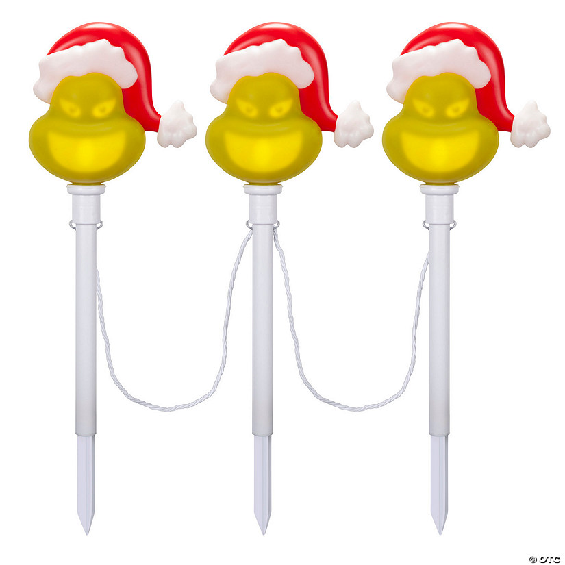 22" Lightshow<sup>&#174;</sup> EmoteGlow&#8482; Dr. Seuss&#8482; The Grinch Pathway Yard Stakes - 3 Pc. Image