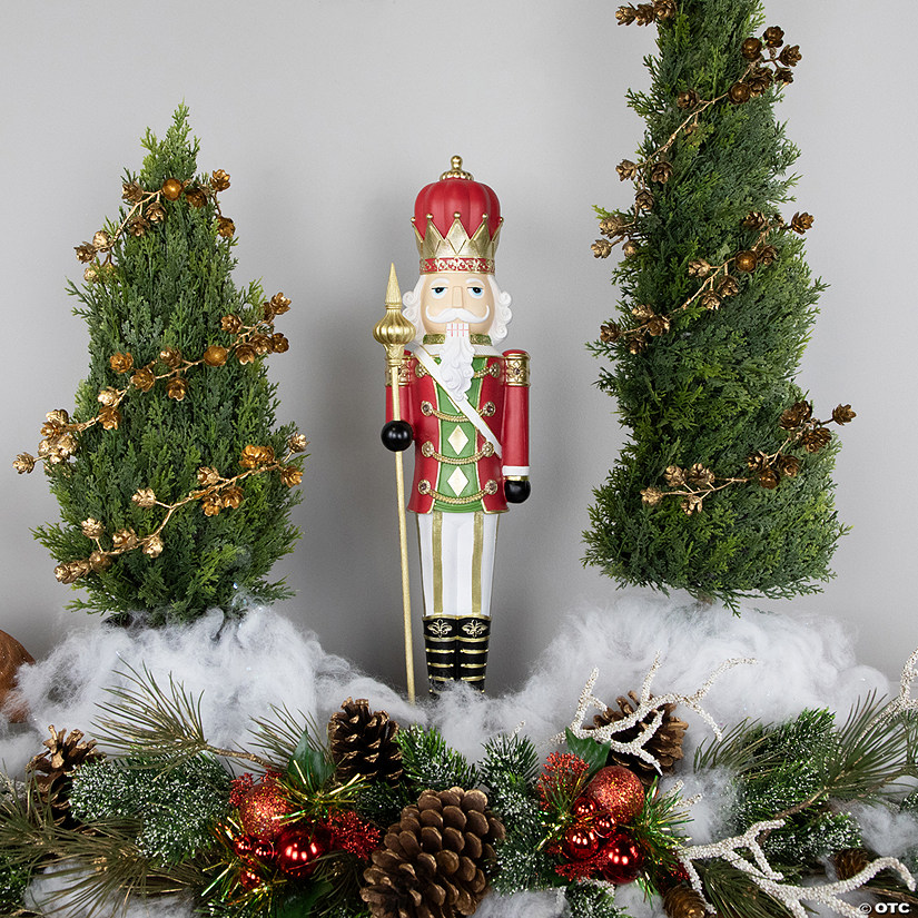 22" Red and Gold Christmas Nutcracker with Scepter Image