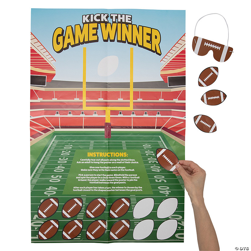 22&quot; x 33 1/2&quot; Football Pin the Ball Between the Goal Posts Game &amp;#8211; 2 Pc.  Image