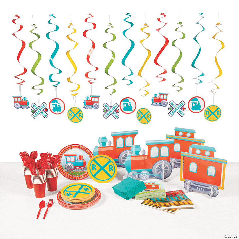 221 Pc. Train Party Tableware Kit for 24 Guests Image
