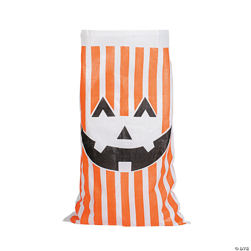 23 1/2" x 41" Jack-O&#8217;-Lantern Potato Sack Race Bags - 12 Pc. Image