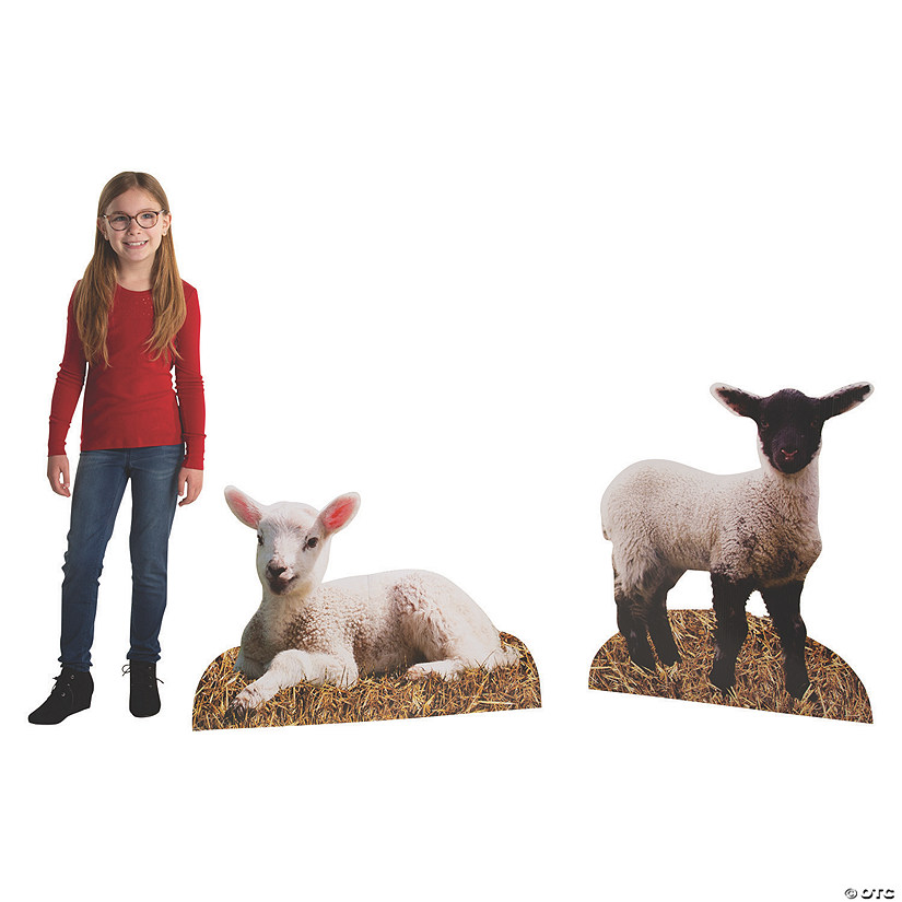 23 1/4" - 32 1/2" Lamb Cardboard Animal Cutout Stand-Ups - 2 Pc. Image