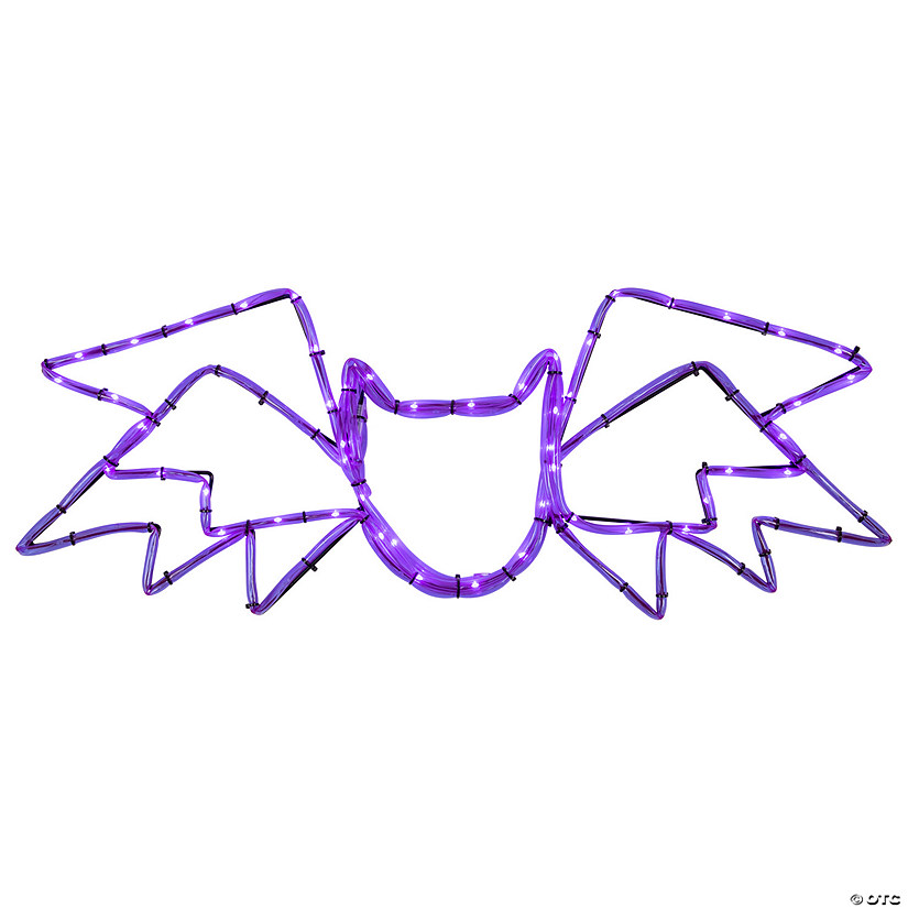 23.5" LED Lighted Purple Bat 4 Function Halloween Window Silhouette Image