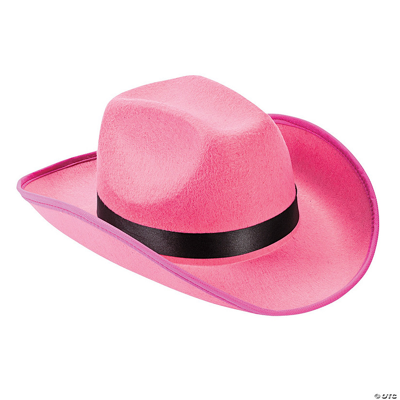 23" Adults Hot Pink Polyester Cowboy Hat Costume Accessory Image
