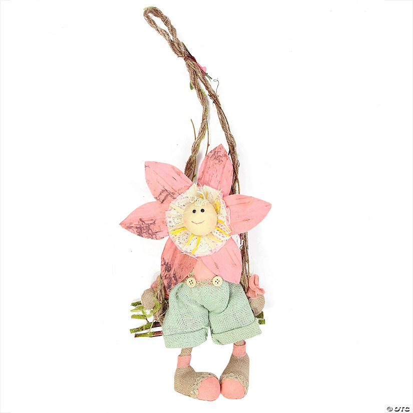 23" Spring Floral Hanging Sunflower Girl Decorative Figure Image