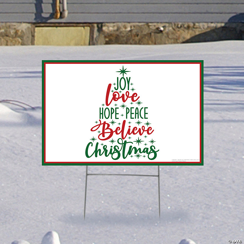 23" x 15" Believe in Christmas Yard Sign Image