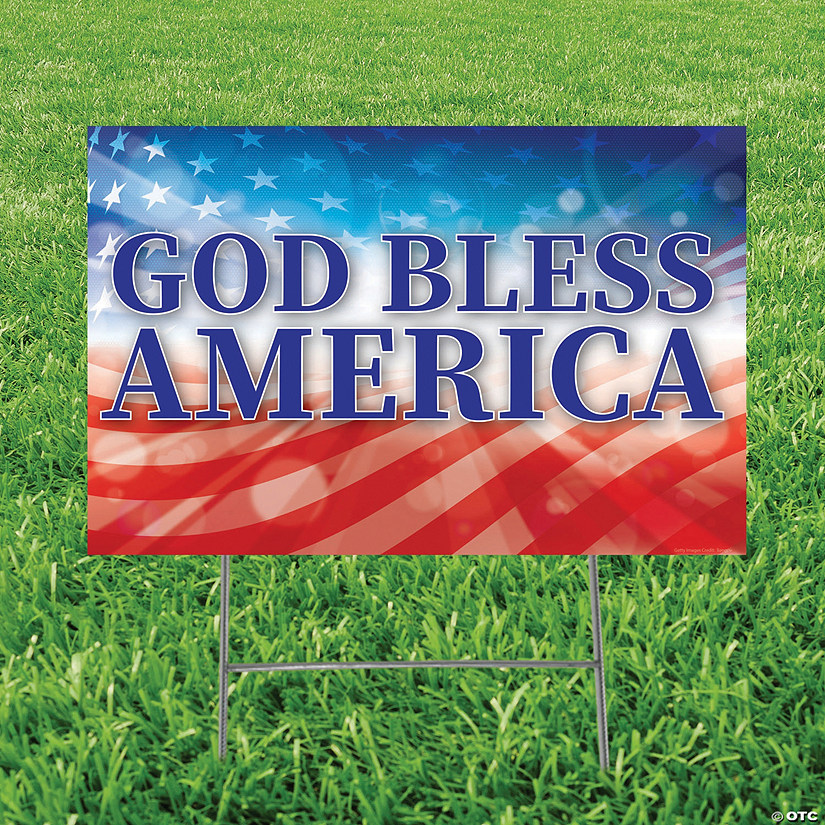 23" x 15" God Bless America Yard Sign Image