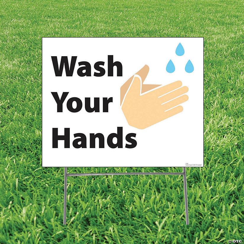 23" x 18 1/2" Wash Your Hands Yard Sign Image